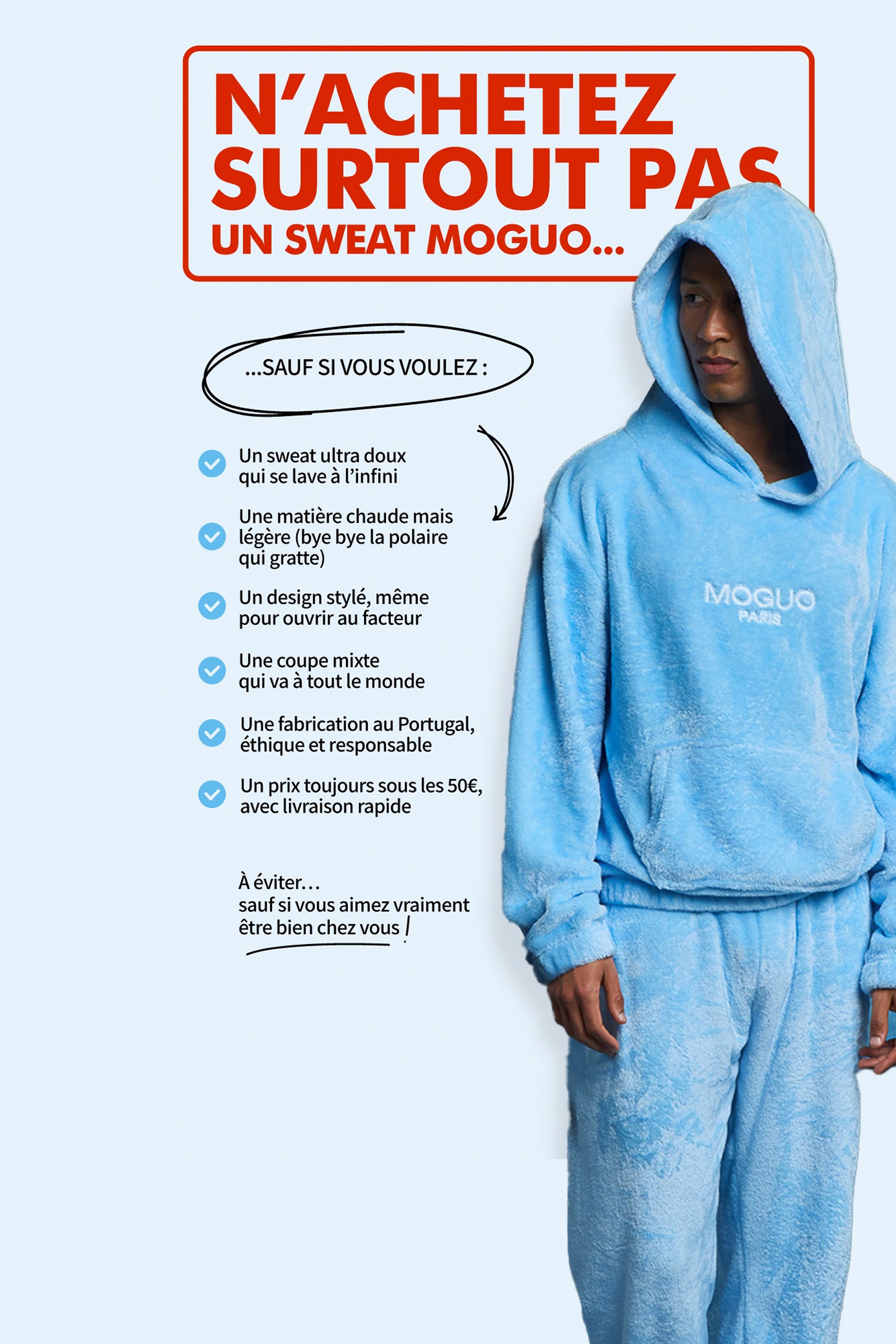 Women's sky blue indoor sweatshirt